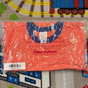 Hanna Andersson Kids' Coral Tee with Navy Trim